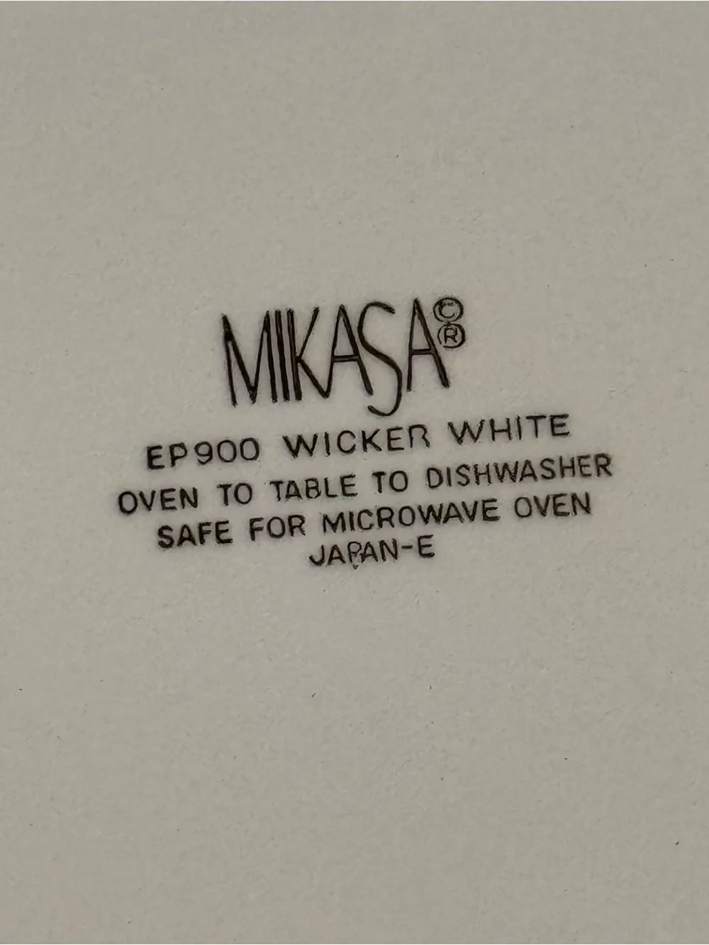 VINTAGE MIKASA Wicker White 12” Stoneware Plates- Set of 2